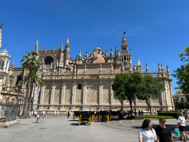 Kutschen vor der Kathedrale in Sevilla