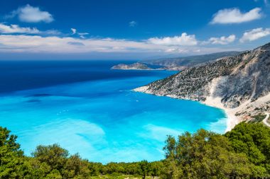 Myrtos beach in Kefalonia, Ionian Islands