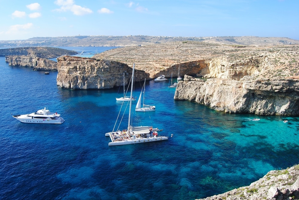 Die Crystal Lagoon auf der Insel Comino in Malta.