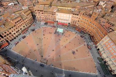 Aerial view Piazza del Campo, Siena