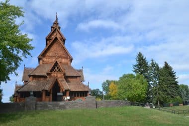 Stave church in the Scandinavian Heritage Park