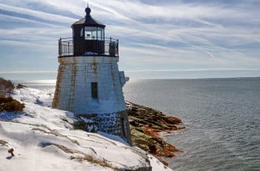 Castle Hill Lighthouse in Newport, Rhode Island  