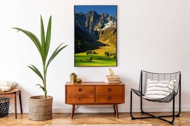 Poster with nature - mountain landscape in summer